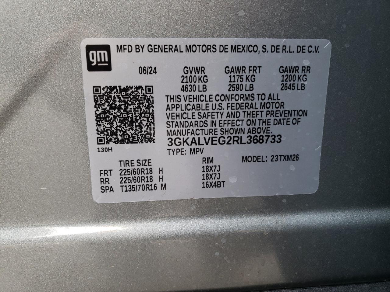 2024 GMC Terrain Slt VIN: 3GKALVEG2RL368733 Lot: 85337864