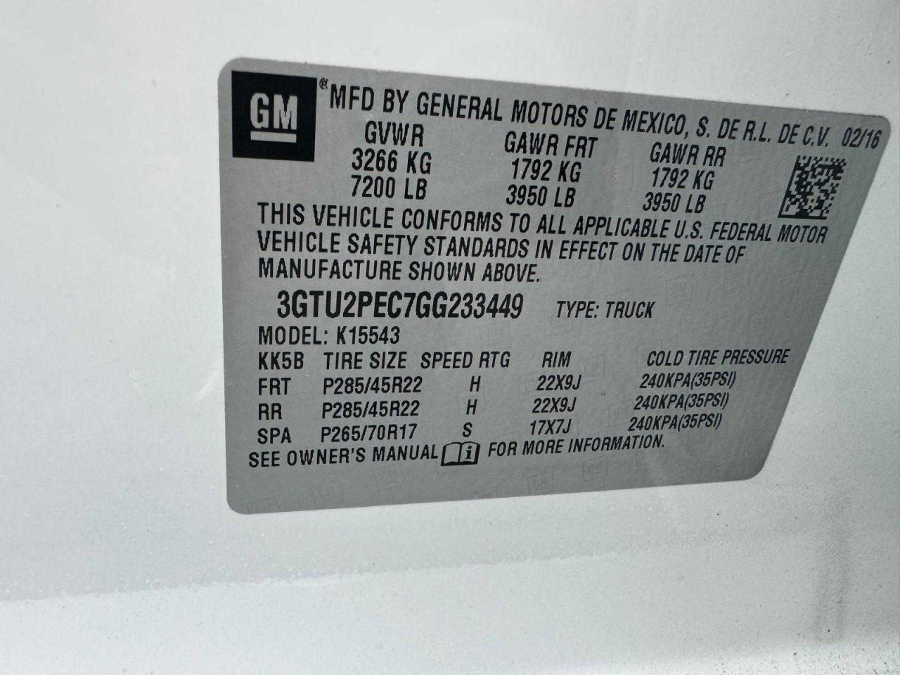 3GTU2PEC7GG233449 2016 GMC Sierra K1500 Denali