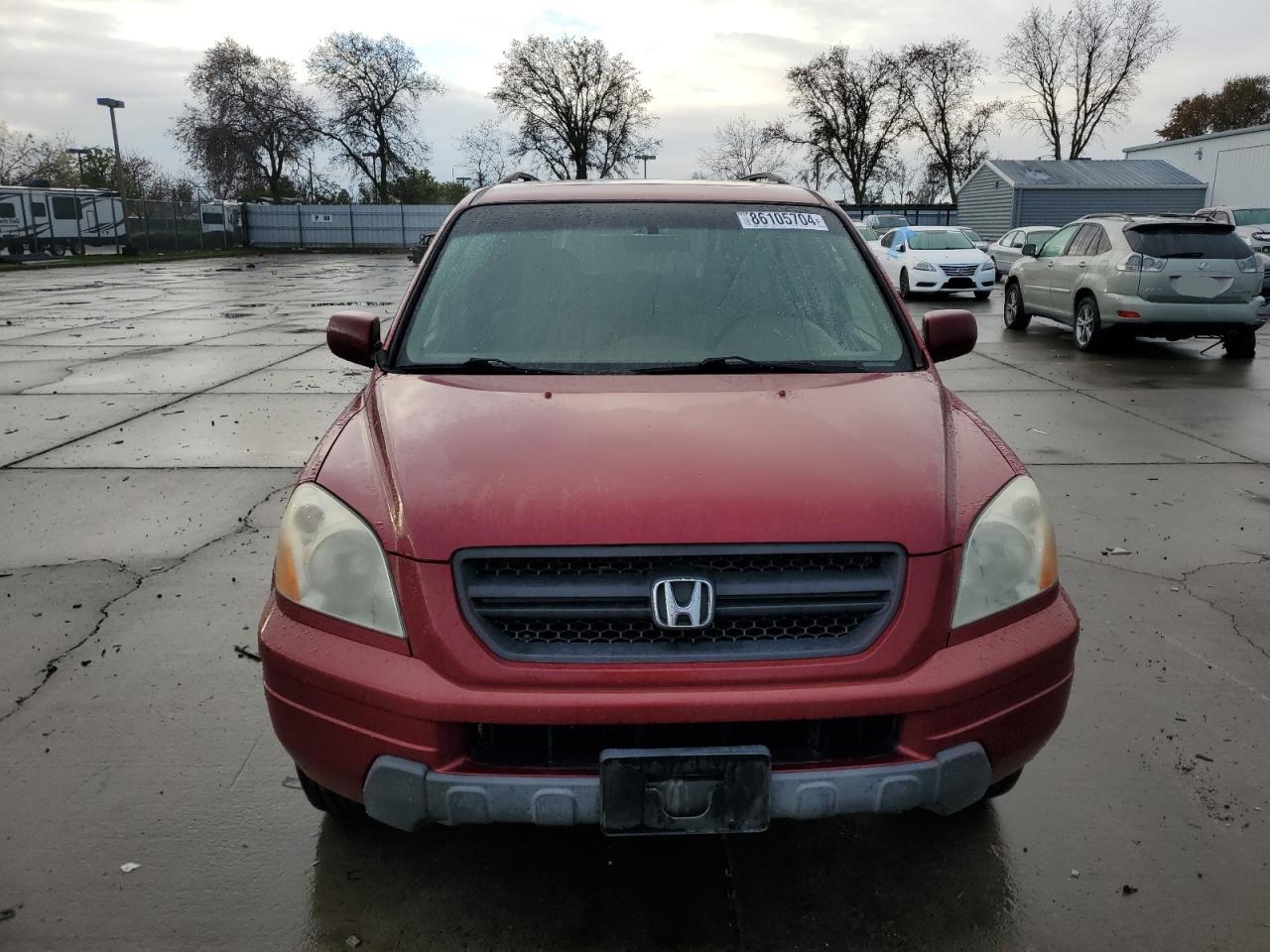 2005 Honda Pilot Exl VIN: 2HKYF18575H573382 Lot: 86105704