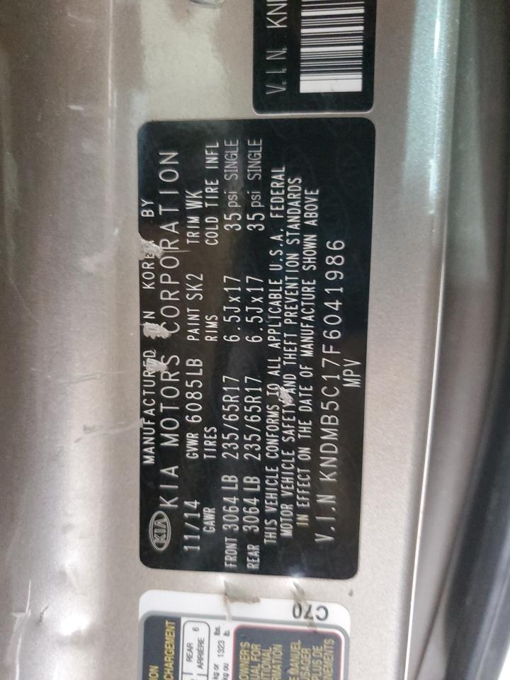 KNDMB5C17F6041986 2015 Kia Sedona Lx