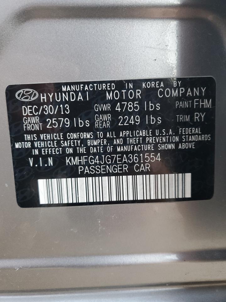 KMHFG4JG7EA361554 2014 Hyundai Azera