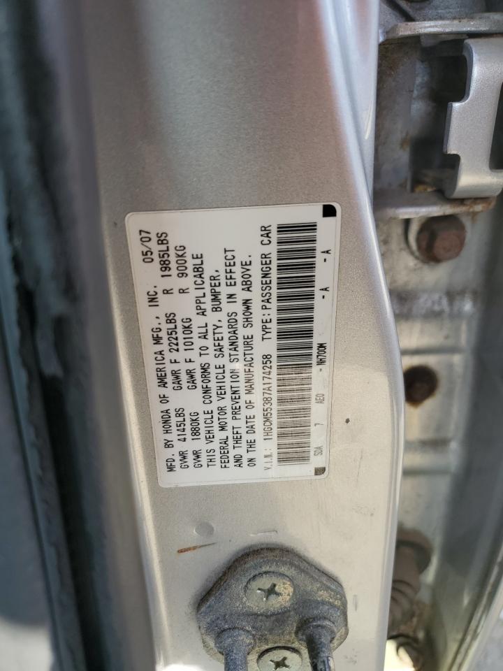 1HGCM55387A174258 2007 Honda Accord Se