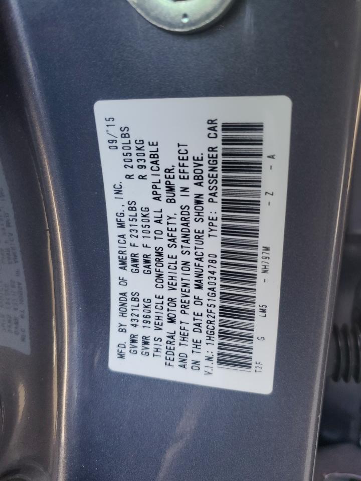 1HGCR2F51GA034780 2016 Honda Accord Sport