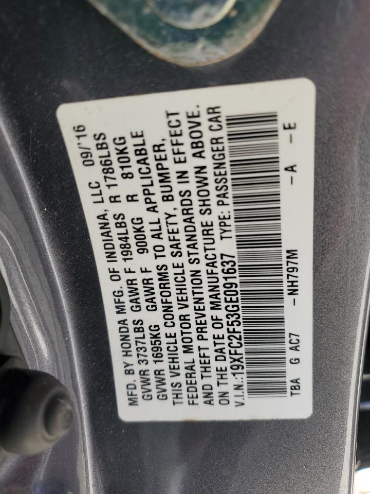 19XFC2F53GE091637 2016 Honda Civic Lx