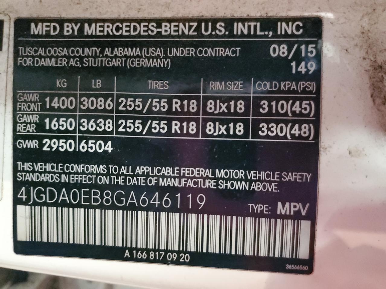 4JGDA0EB8GA646119 2016 Mercedes-Benz Gle 300D 4Matic