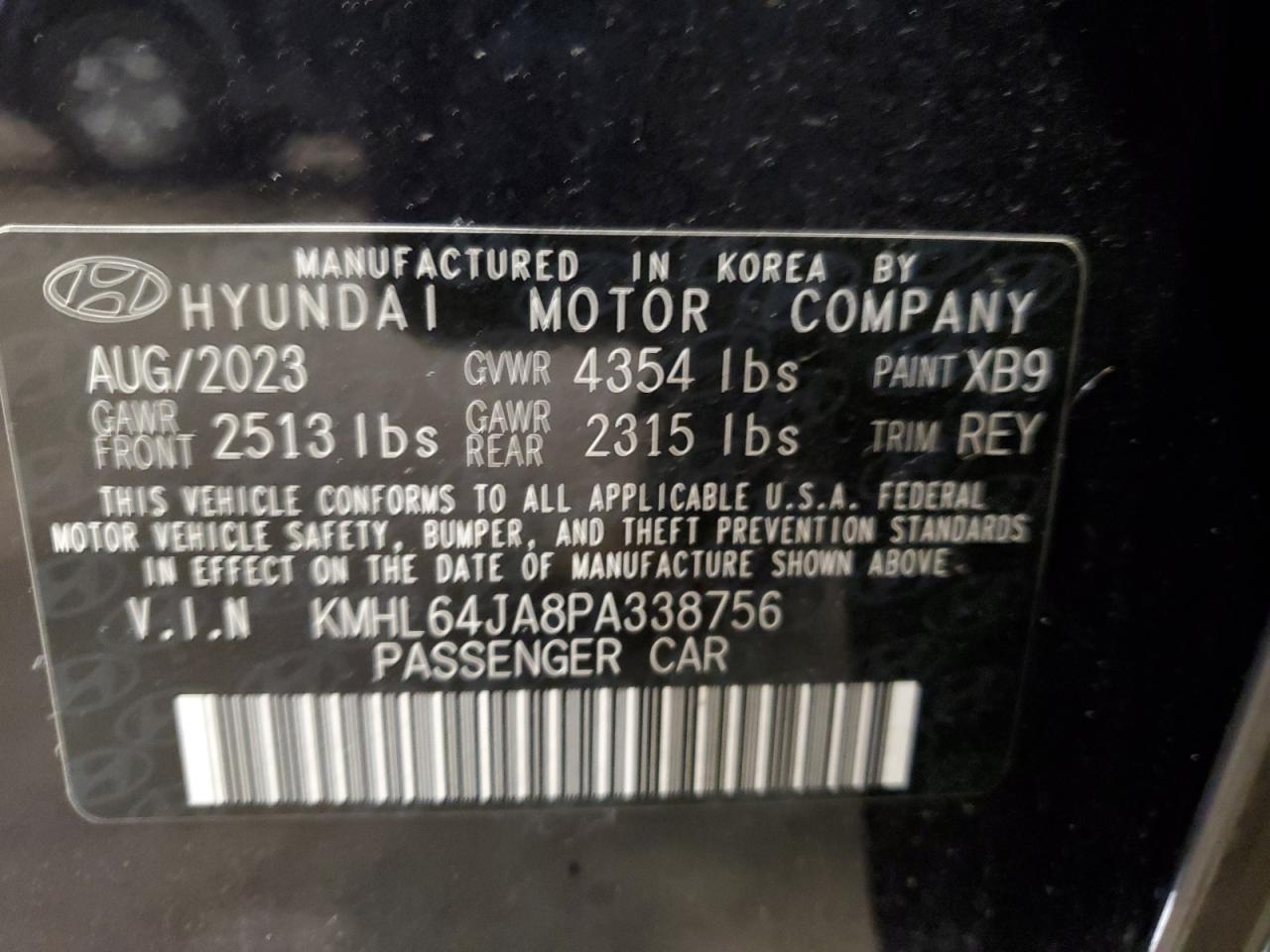 KMHL64JA8PA338756 2023 Hyundai Sonata Sel