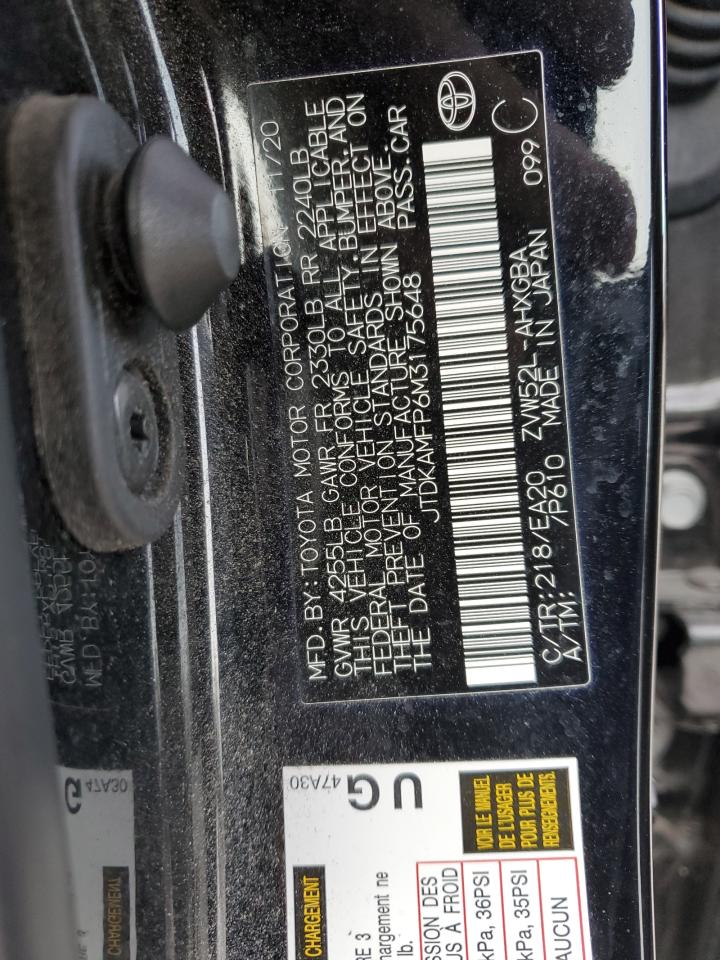 JTDKAMFP6M3175648 2021 Toyota Prius Prime Le