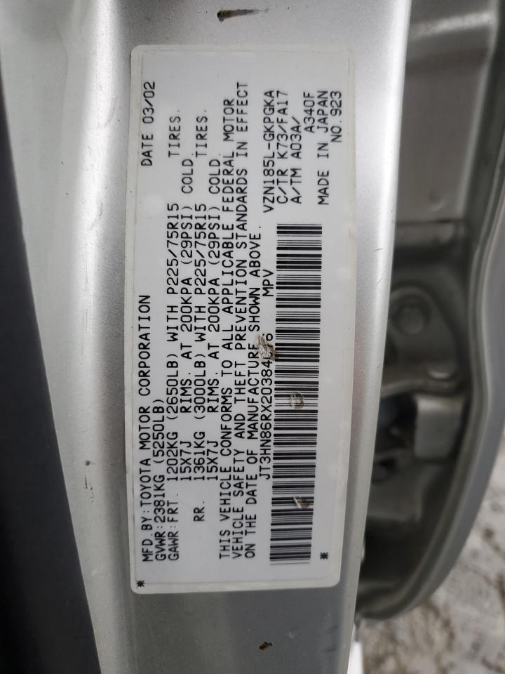 JT3HN86RX20384076 2002 Toyota 4Runner Sr5