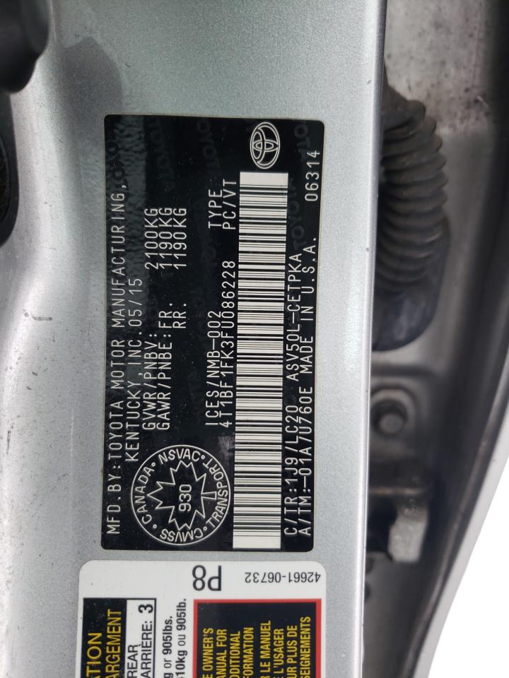 4T1BF1FK3FU086228 2015 Toyota Camry Le