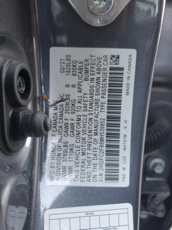 2HGFC2F88MH539852 2021 Honda Civic Sport