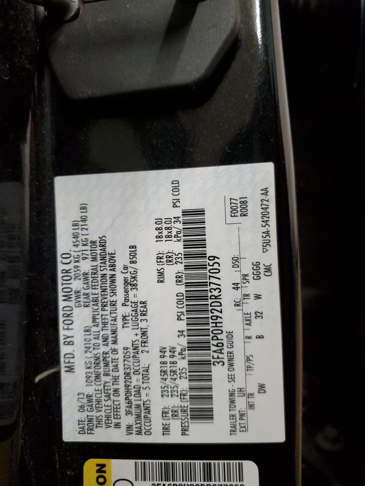 3FA6P0H92DR377059 2013 Ford Fusion Se