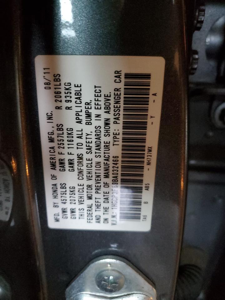 2011 Honda Accord Exl VIN: 1HGCP3F89BA032466 Lot: 84489764