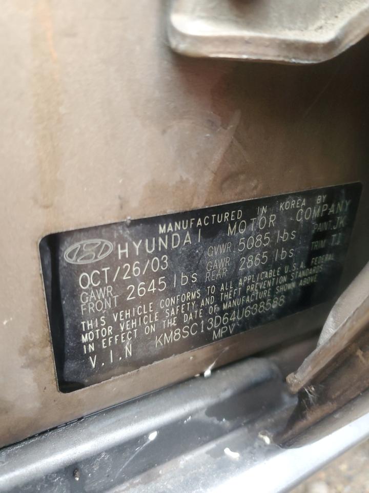 KM8SC13D64U638588 2004 Hyundai Santa Fe Gls