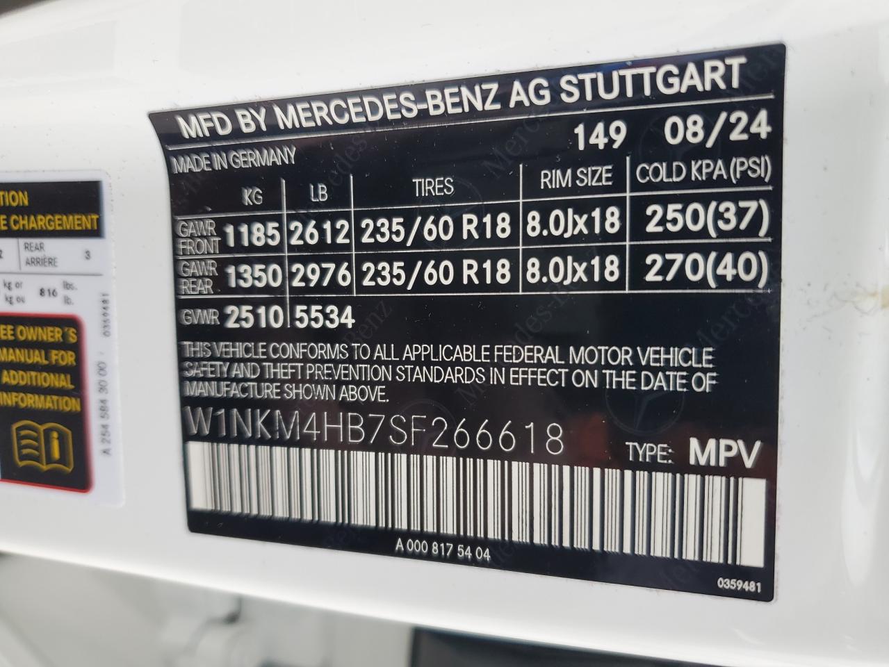 2025 Mercedes-Benz Glc 300 4Matic VIN: W1NKM4HB7SF266618 Lot: 85518554