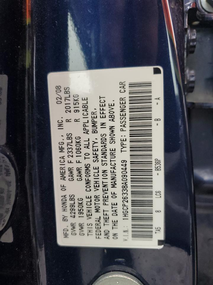 2008 Honda Accord Lx VIN: 1HGCP26338A090449 Lot: 84697314