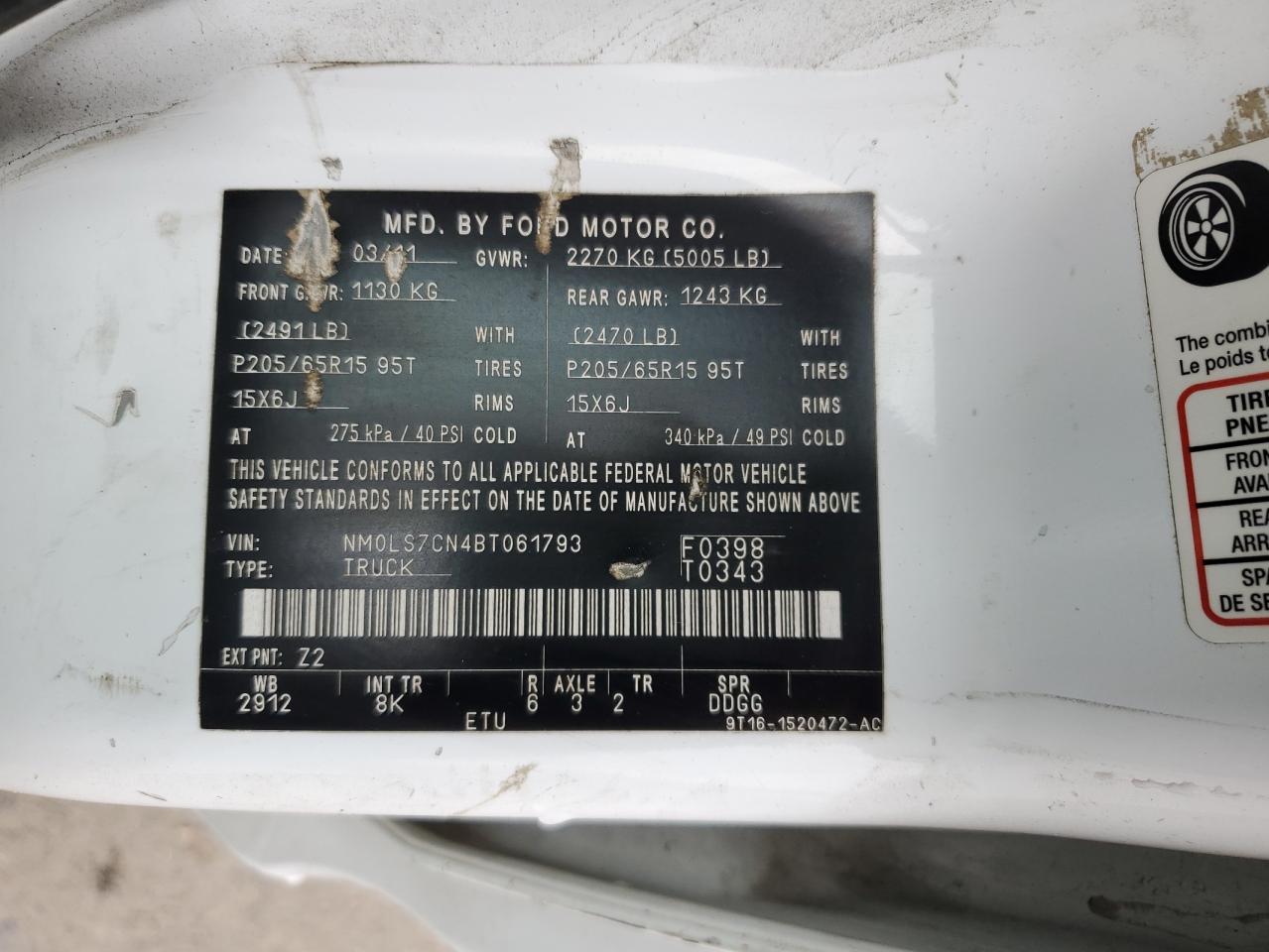 NM0LS7CN4BT061793 2011 Ford Transit Connect Xl