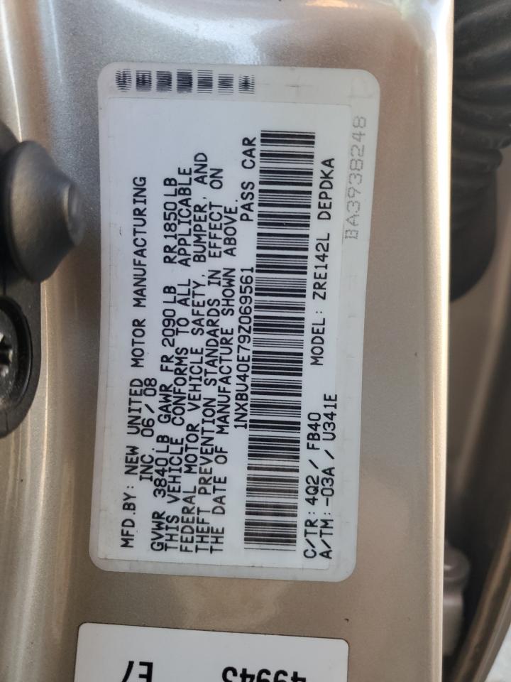 1NXBU40E79Z069561 2009 Toyota Corolla Base