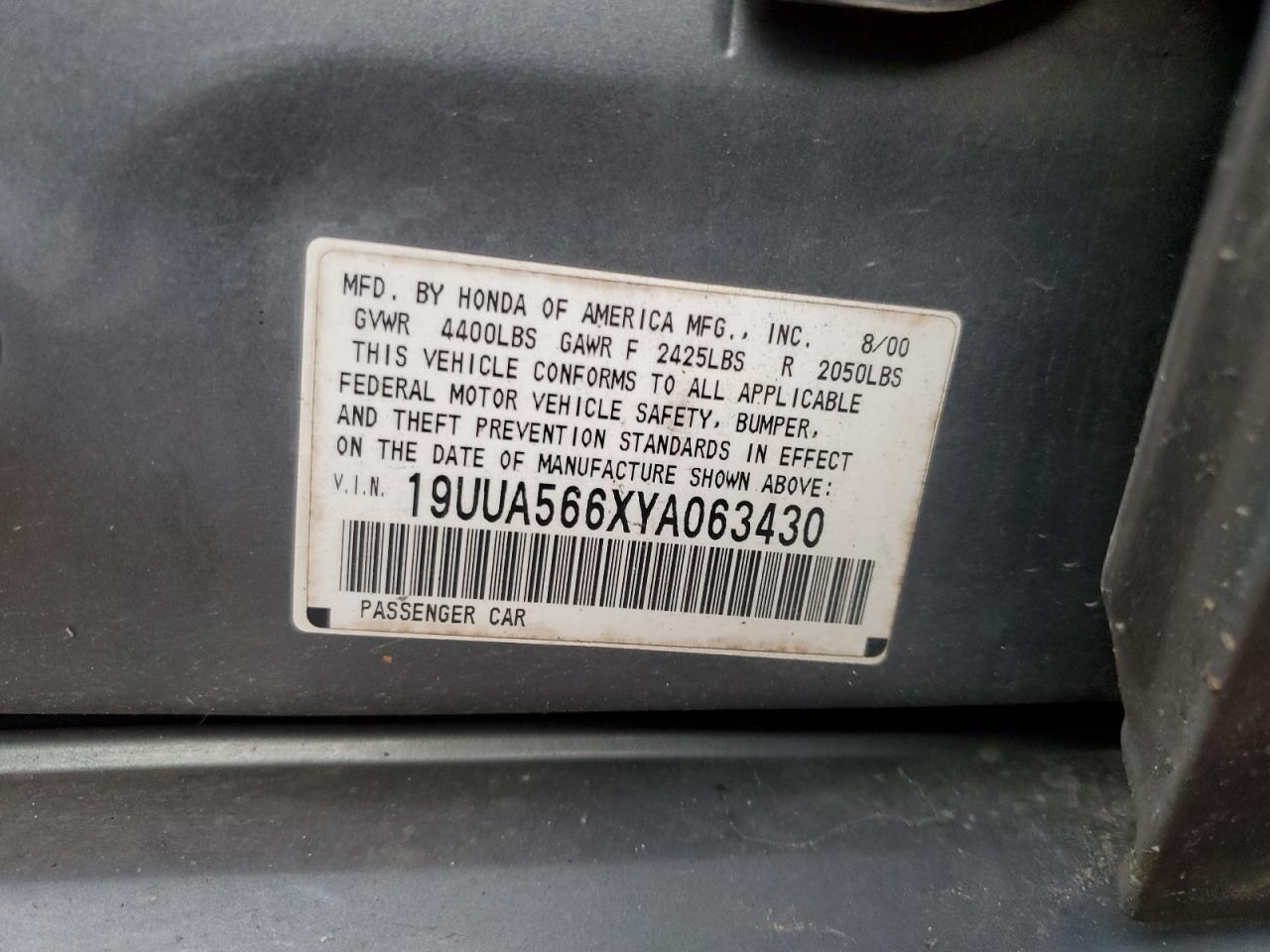 19UUA566XYA063430 2000 Acura 3.2Tl