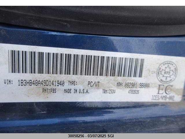 2009 Dodge Caliber Sxt VIN: 1B3HB48A49D141940 Lot: 30058256