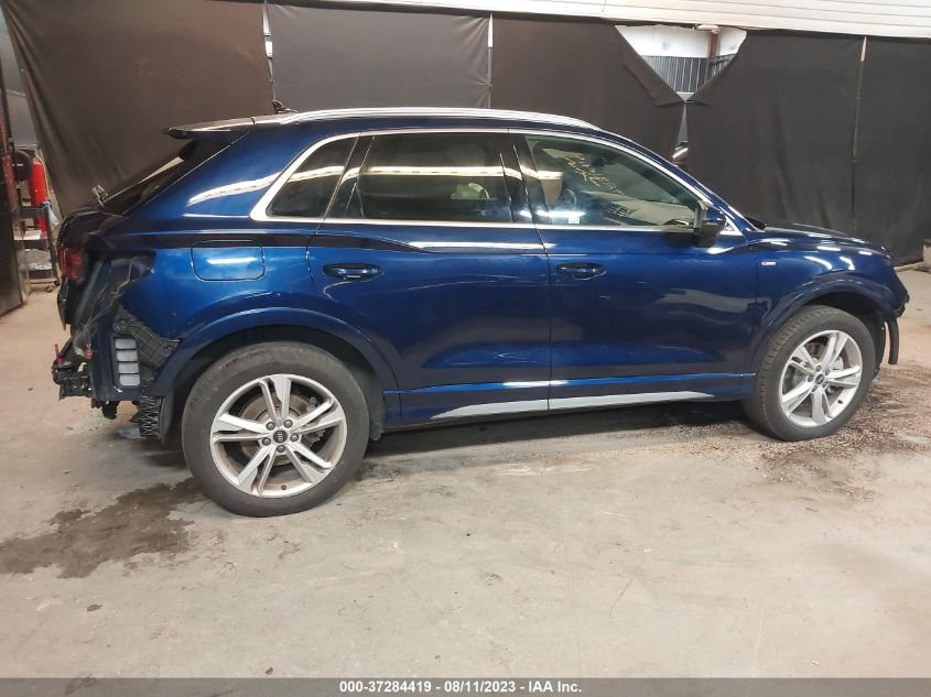 2022 Audi Q3 Premium 45 Tfsi S Line Quattro Tiptronic VIN: WA1DECF32N1073968 Lot: 37284419