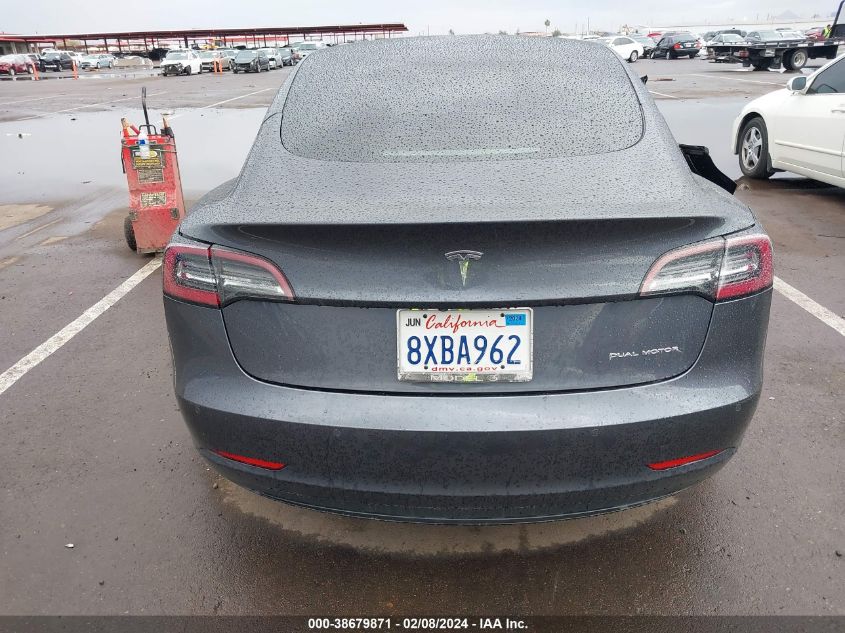 2021 Tesla Model 3 Long Range Dual Motor All-Wheel Drive VIN: 5YJ3E1EB6MF995325 Lot: 38679871