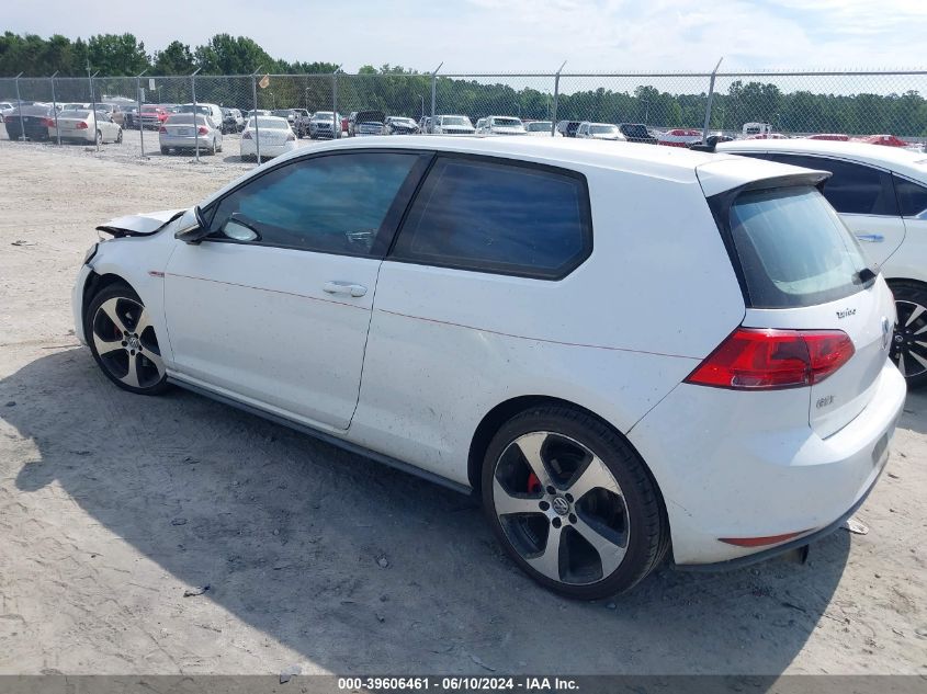 2015 Volkswagen Golf Gti 2.0T Se 2-Door VIN: 3VWTT7AU3FM054152 Lot: 39606461