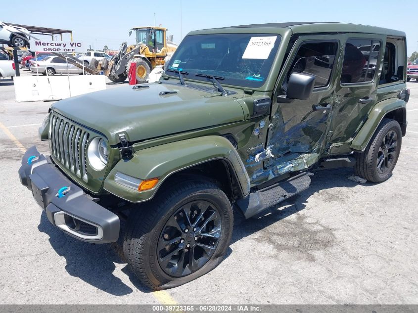 2022 Jeep Wrangler 4Xe Unlimited Sahara 4X4 VIN: 1C4JJXP69NW228829 Lot: 39723365