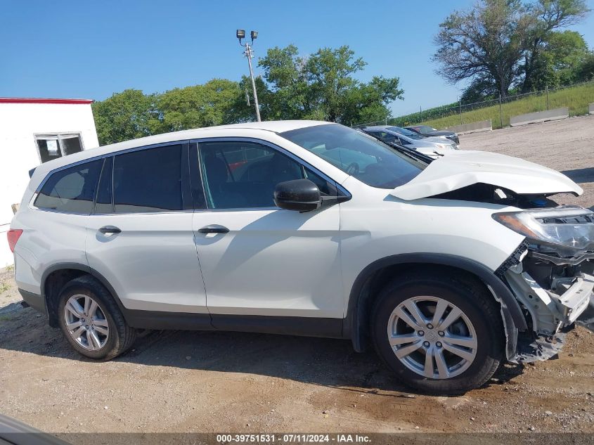 2018 Honda Pilot Lx VIN: 5FNYF6H19JB073212 Lot: 39751531