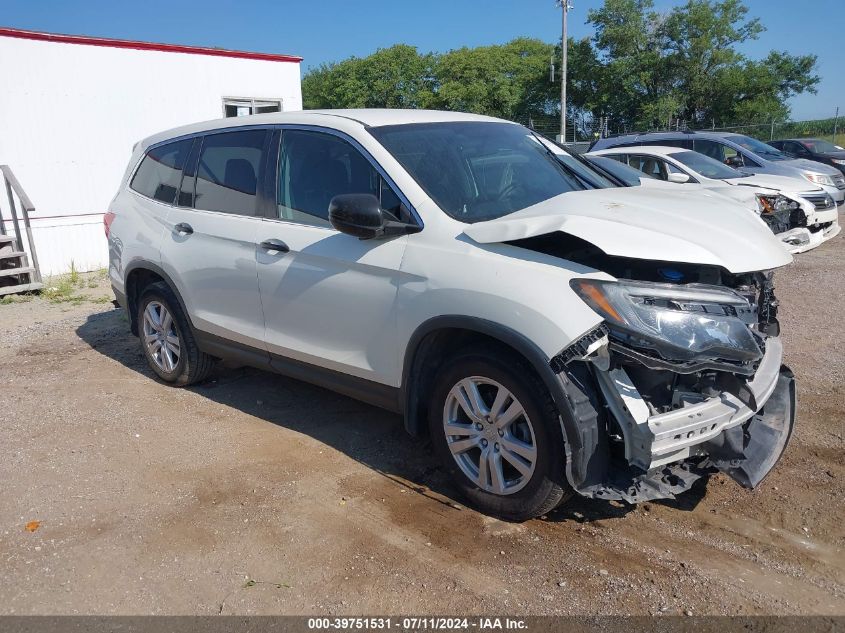 2018 Honda Pilot Lx VIN: 5FNYF6H19JB073212 Lot: 39751531