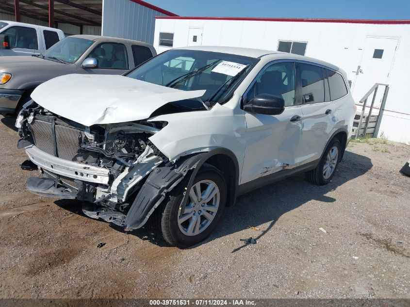 2018 Honda Pilot Lx VIN: 5FNYF6H19JB073212 Lot: 39751531