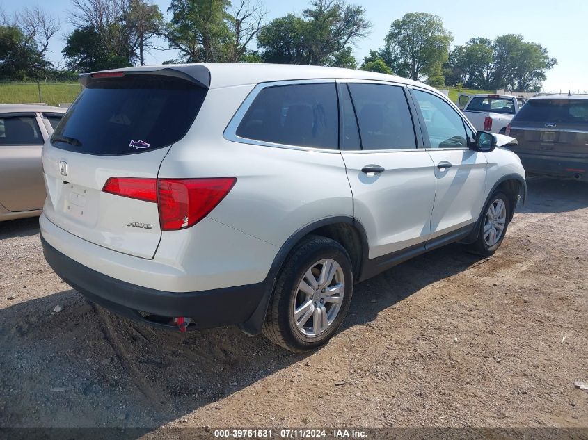 2018 Honda Pilot Lx VIN: 5FNYF6H19JB073212 Lot: 39751531