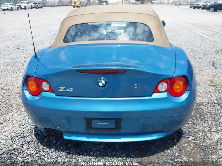 2004 BMW Z4 3.0I VIN: 4USBT53504LU06881 Lot: 39796590