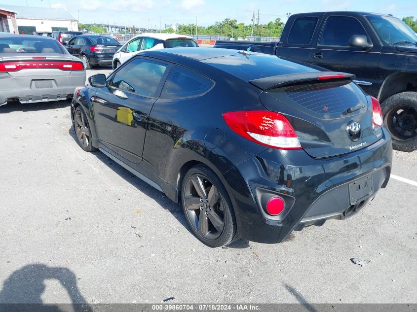 2014 Hyundai Veloster Turbo W/Blue VIN: KMHTC6AE5EU199446 Lot: 39860704