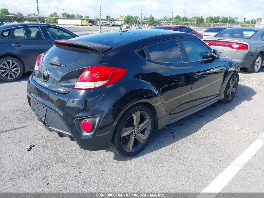 2014 Hyundai Veloster Turbo W/Blue VIN: KMHTC6AE5EU199446 Lot: 39860704