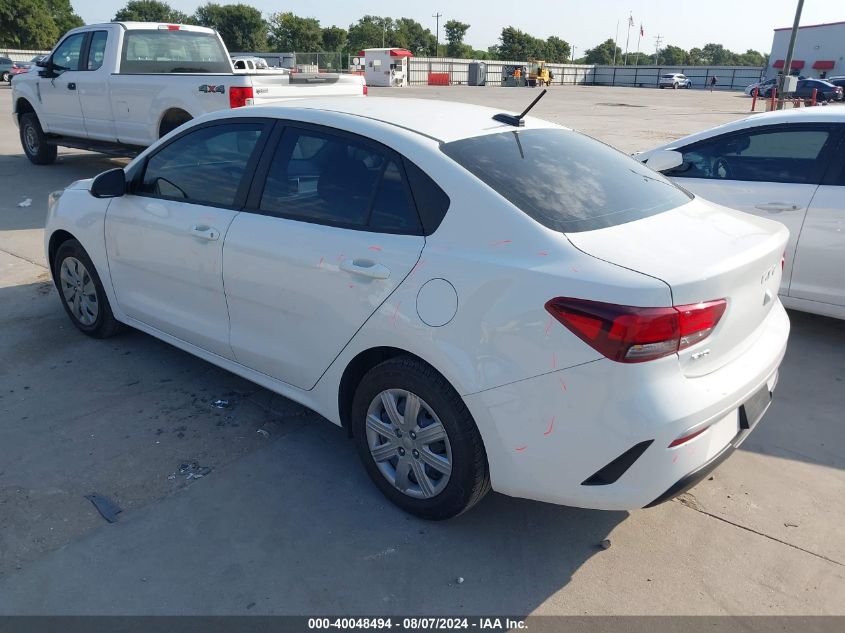 2022 Kia Rio S VIN: 3KPA24ADXNE478836 Lot: 40048494