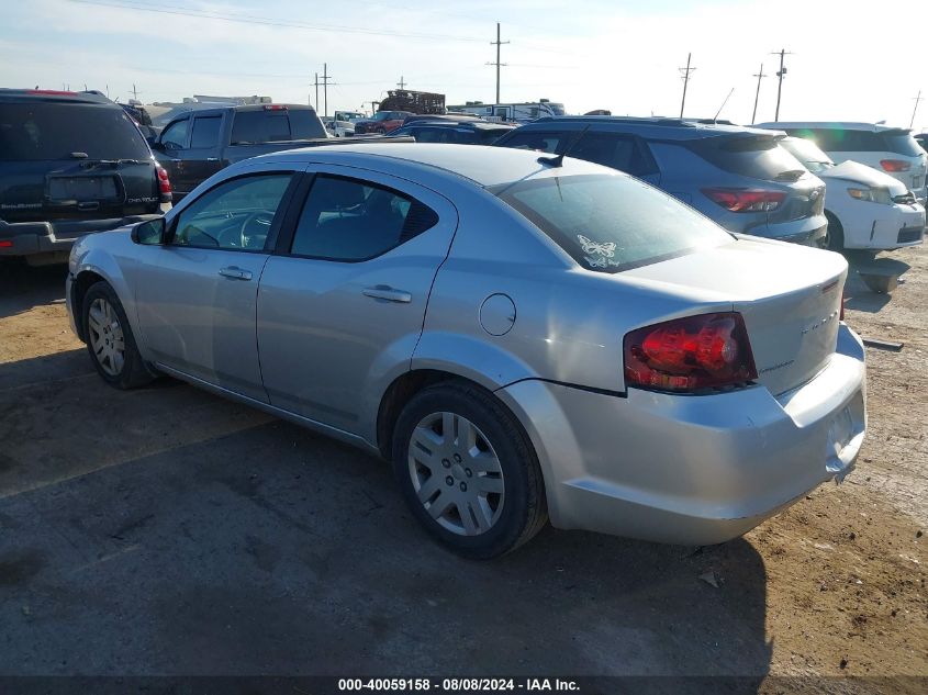 2012 Dodge Avenger Se VIN: 1C3CDZAB3CN274715 Lot: 40059158