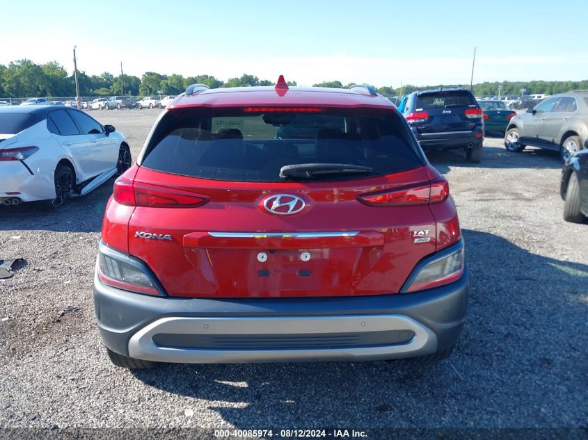 2022 Hyundai Kona Limited VIN: KM8K5CA37NU838428 Lot: 40085974