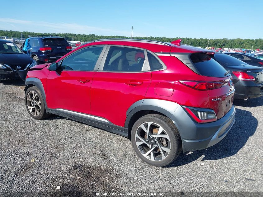 2022 Hyundai Kona Limited VIN: KM8K5CA37NU838428 Lot: 40085974