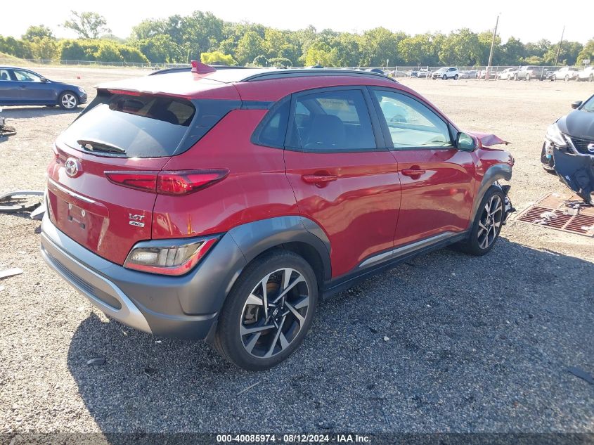 2022 Hyundai Kona Limited VIN: KM8K5CA37NU838428 Lot: 40085974