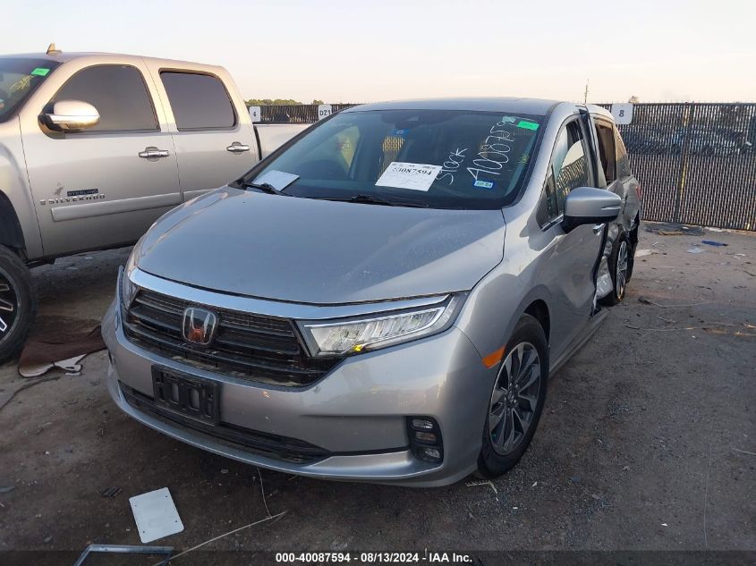 2022 Honda Odyssey Ex-L VIN: 5FNRL6H7XNB046138 Lot: 40087594