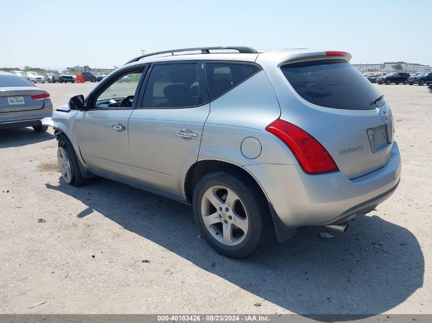 2005 Nissan Murano Sl VIN: JN8AZ08W75W406580 Lot: 40183426