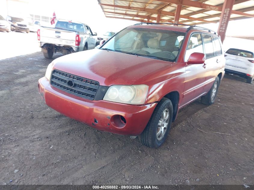 2003 Toyota Highlander V6 (A4) VIN: JTEGF21A930091401 Lot: 40258882