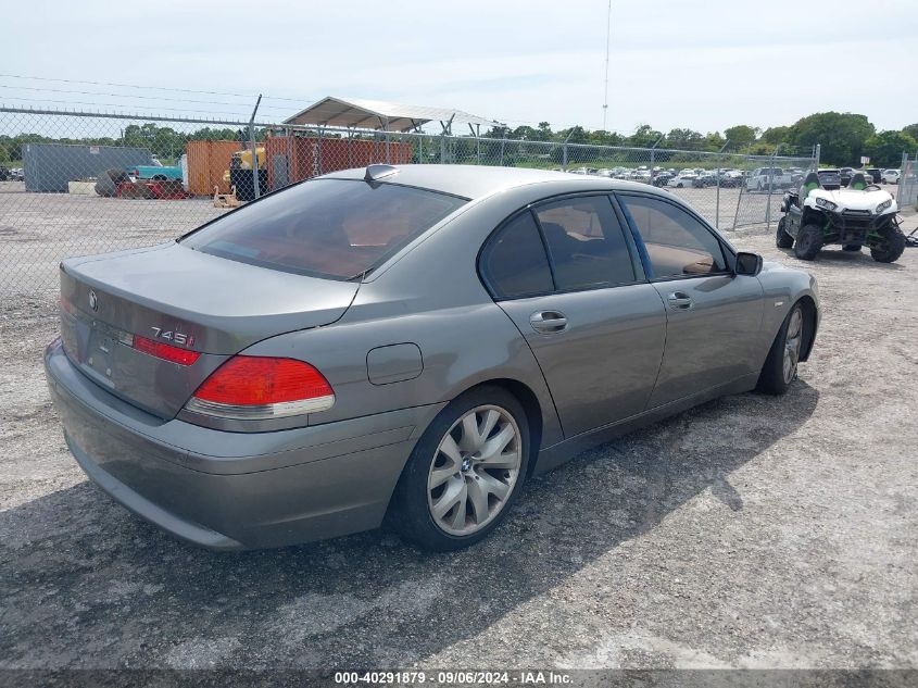 2004 BMW 745I VIN: WBAGL63534DP72424 Lot: 40291879