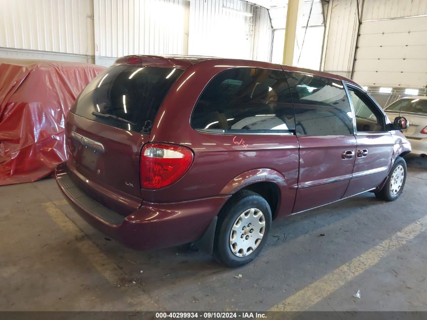 2002 Chrysler Town & Country Lx VIN: 2C4GP44382R793059 Lot: 40299934