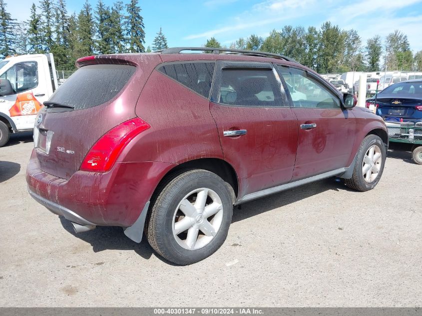 2005 Nissan Murano Se VIN: JN8AZ08W45W435065 Lot: 40301347