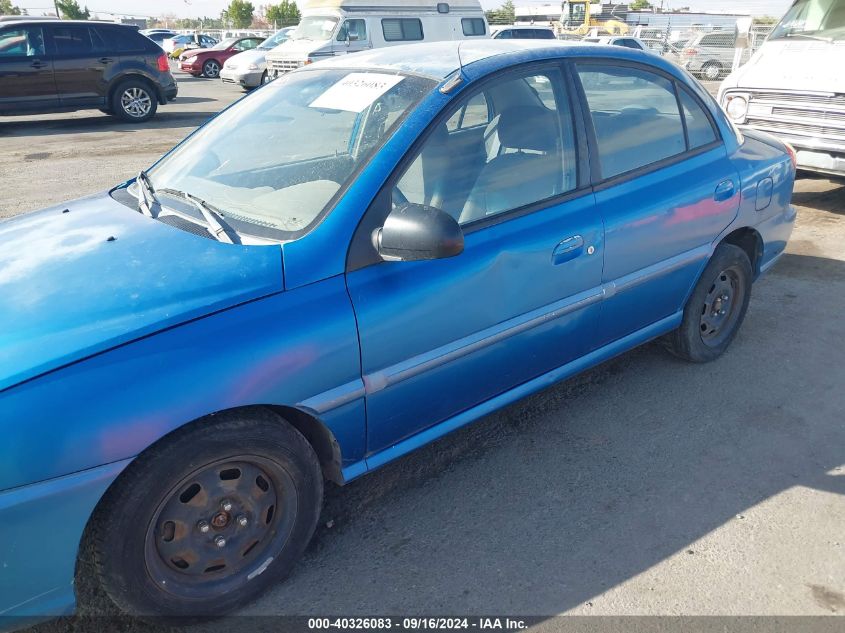 2004 Kia Rio VIN: KNADC125446327637 Lot: 40326083