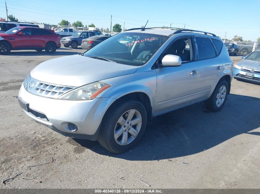 2006 Nissan Murano S VIN: JN8AZ08T66W420607 Lot: 40340126