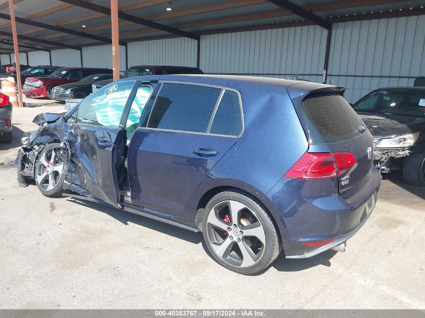 2017 Volkswagen Golf Gti Autobahn 4-Door/S 4-Door/Se 4-Door/Sport VIN: 3VW5T7AU3HM075871 Lot: 40353767