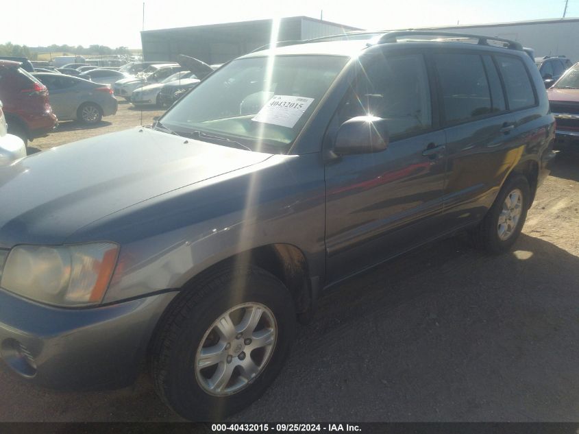 2001 Toyota Highlander V6 VIN: JTEHF21A510023274 Lot: 40432015