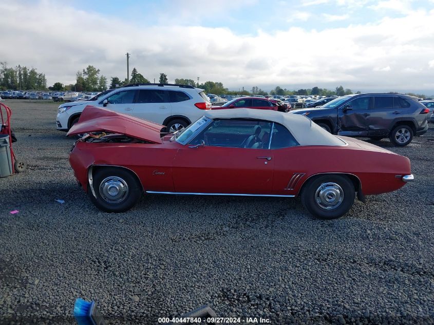 1969 Chevrolet Camaro VIN: 124679L5109560000 Lot: 40447840